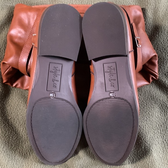 Style & Co brown boots.  Size 7.5 M.  Straps and buckle accent. - Picture 3 of 5